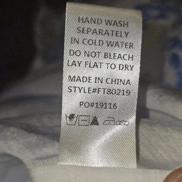 Fate Elegance In Bloom Blue Floral Bohochic Ruffle Neck Long Sleeve Blouse SZ M - Picture 10 of 13